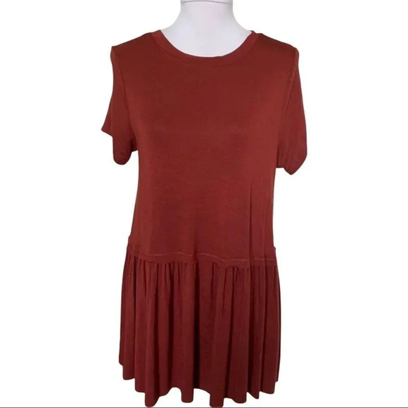 Zenana Outfitters Tunic Top Burnt Orange Rust Dress - Picture 1 of 13
